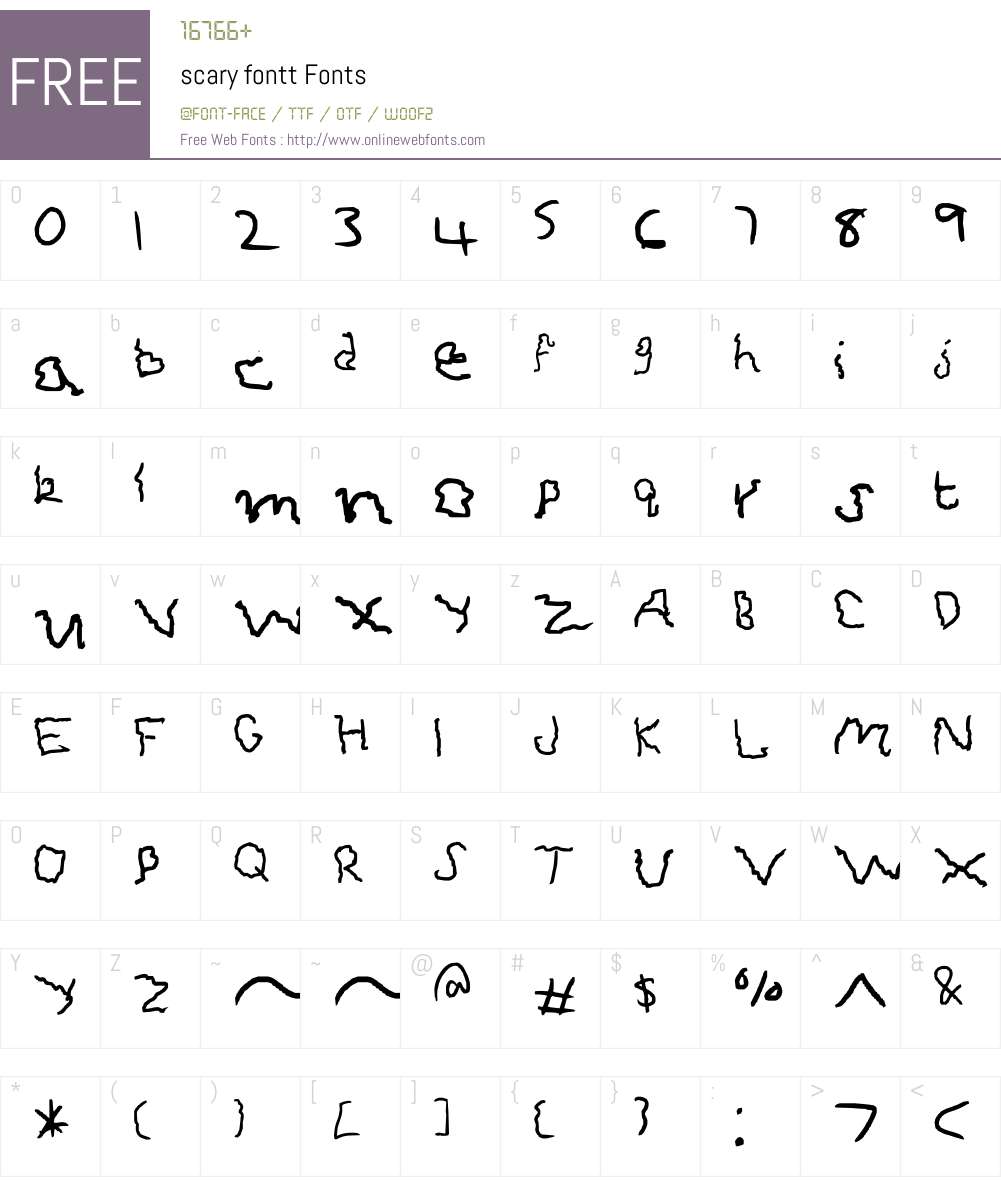 scary fontt Font Screenshots