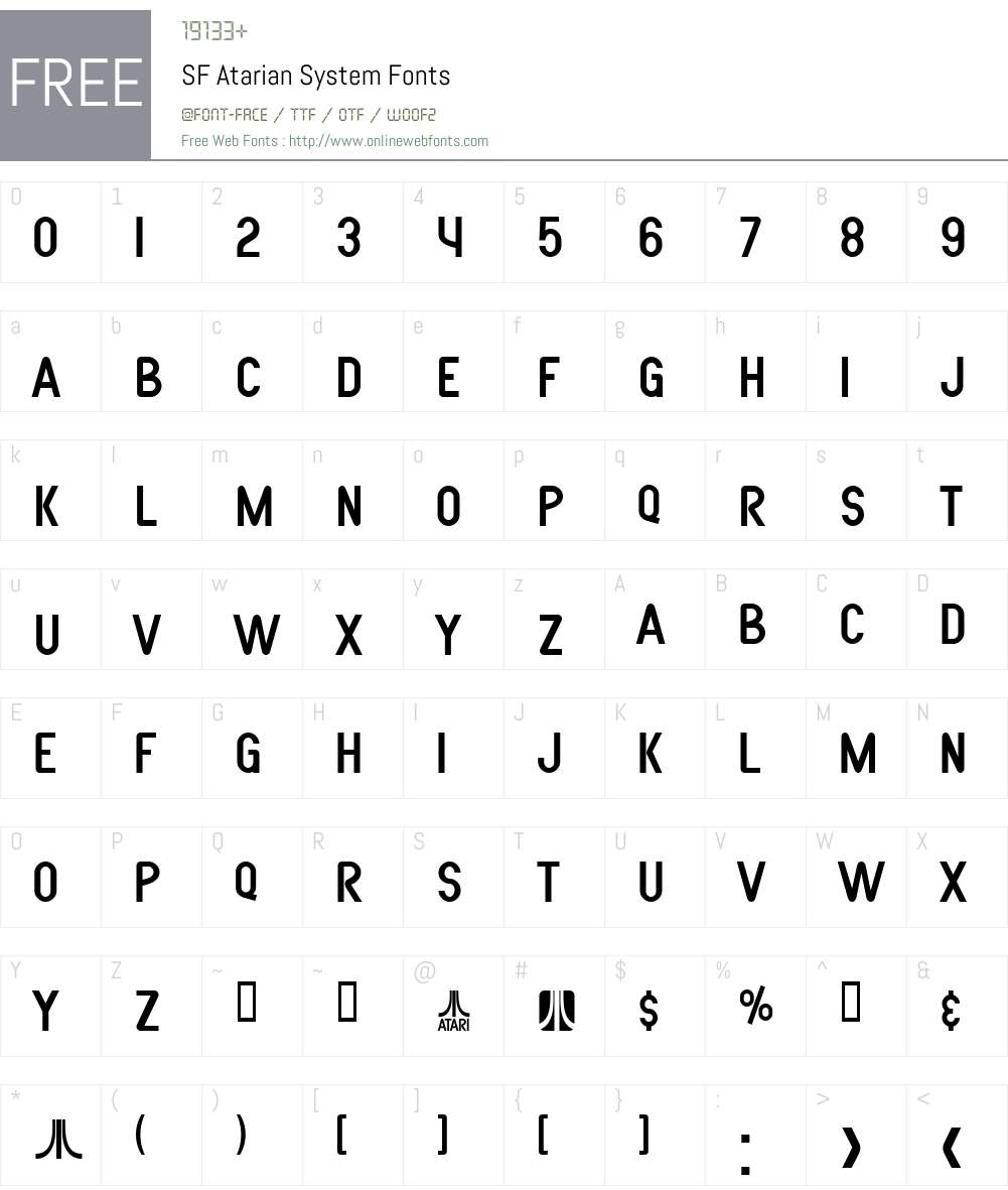 SF Atarian System Font Screenshots