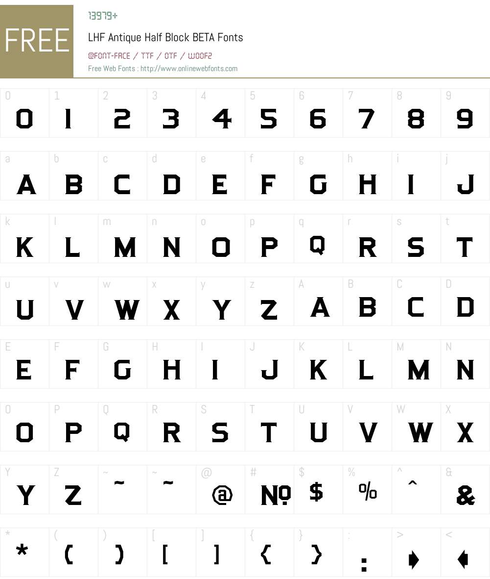LHF Antique Half Block BETA Font Screenshots