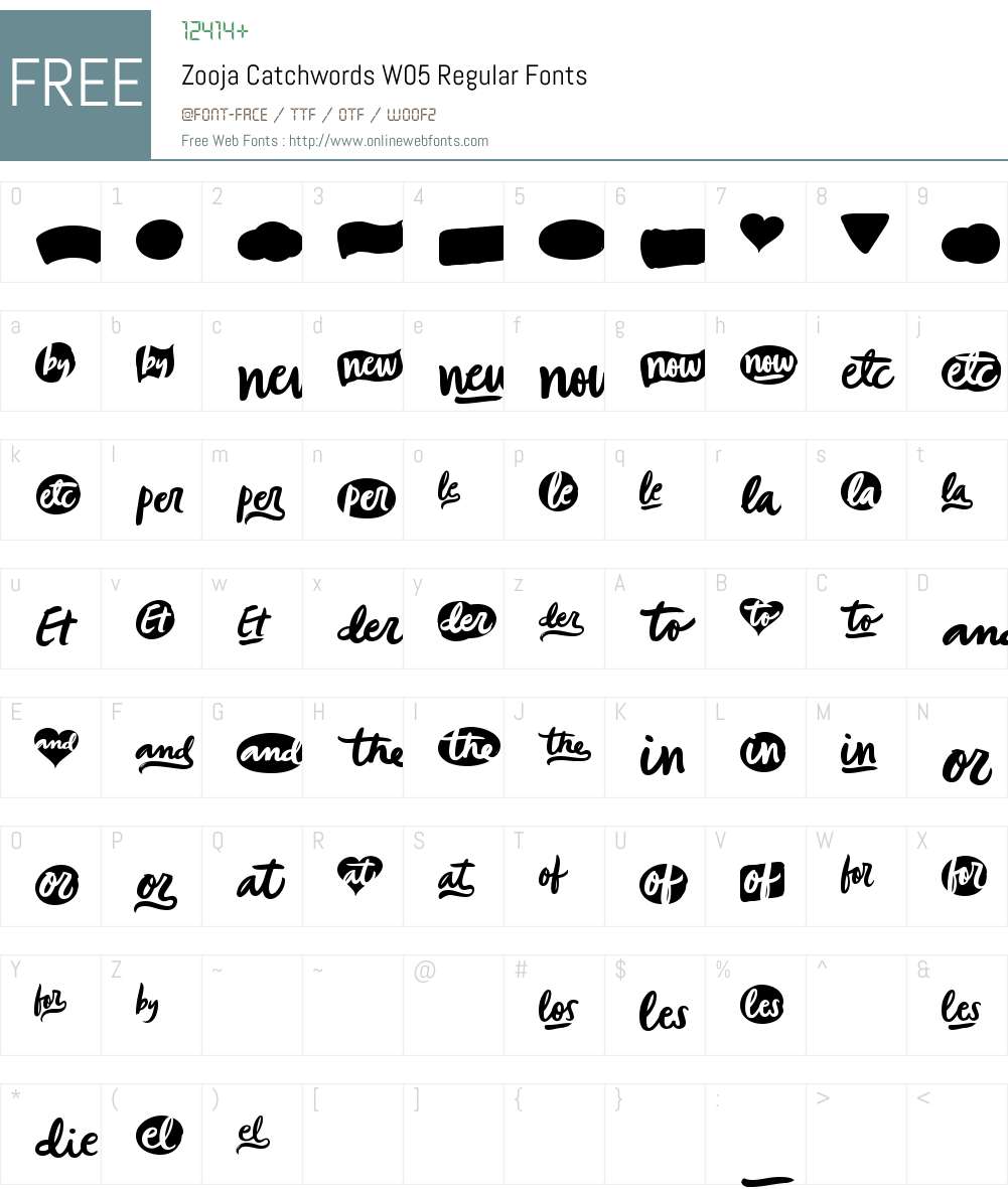 Zooja Catchwords Font Screenshots