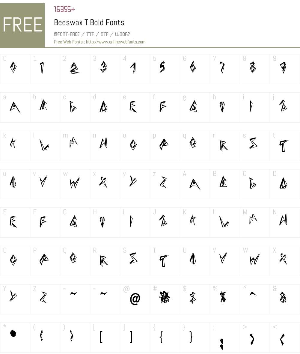 Beeswax T Font Screenshots