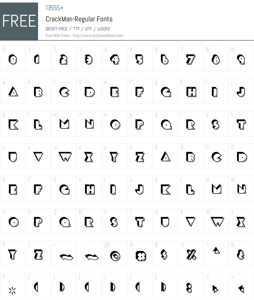 Crack Man Font Screenshots