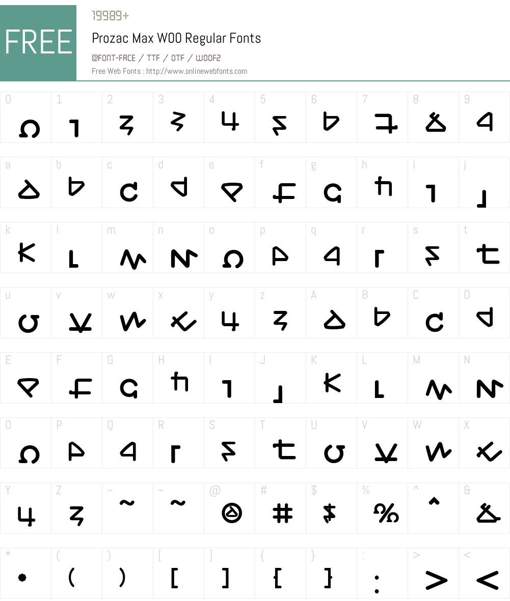 ProzacMaxW00-Regular Font Screenshots