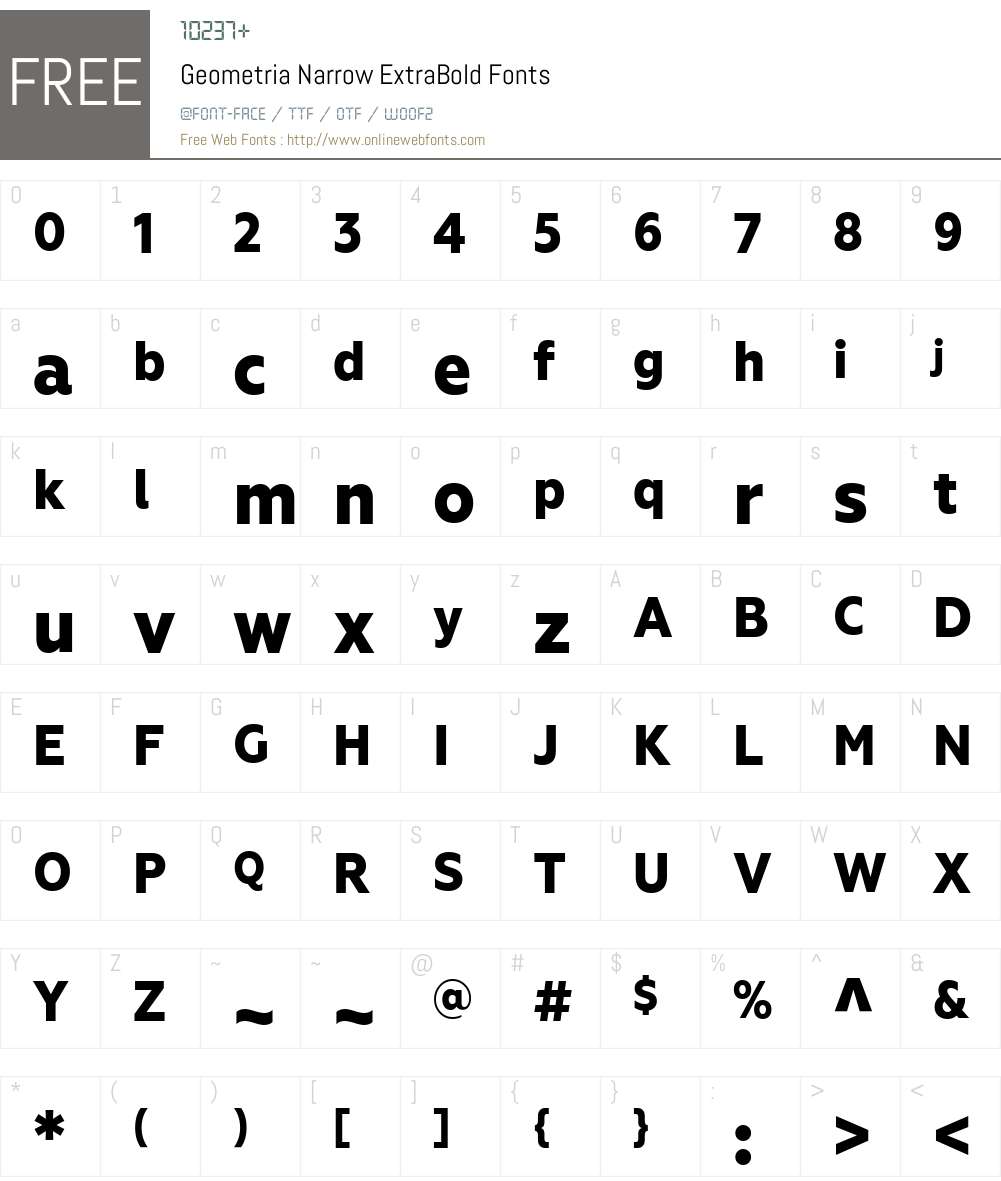GeometriaNarrow-ExtraBold Font Screenshots