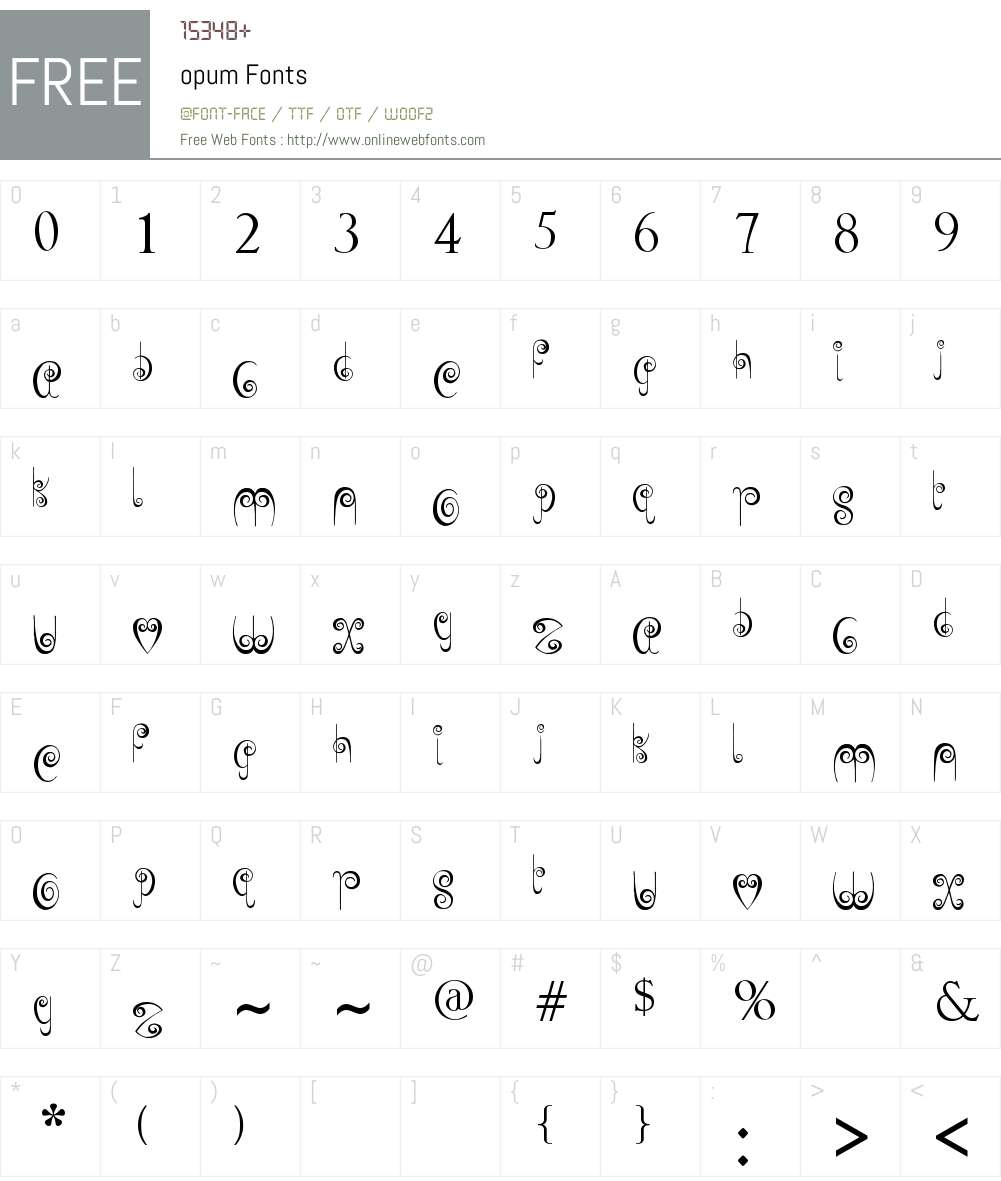 opum Font Screenshots