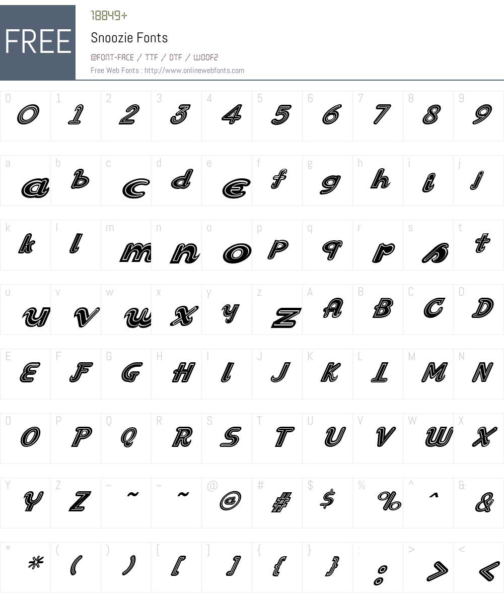 Snoozie Font Screenshots