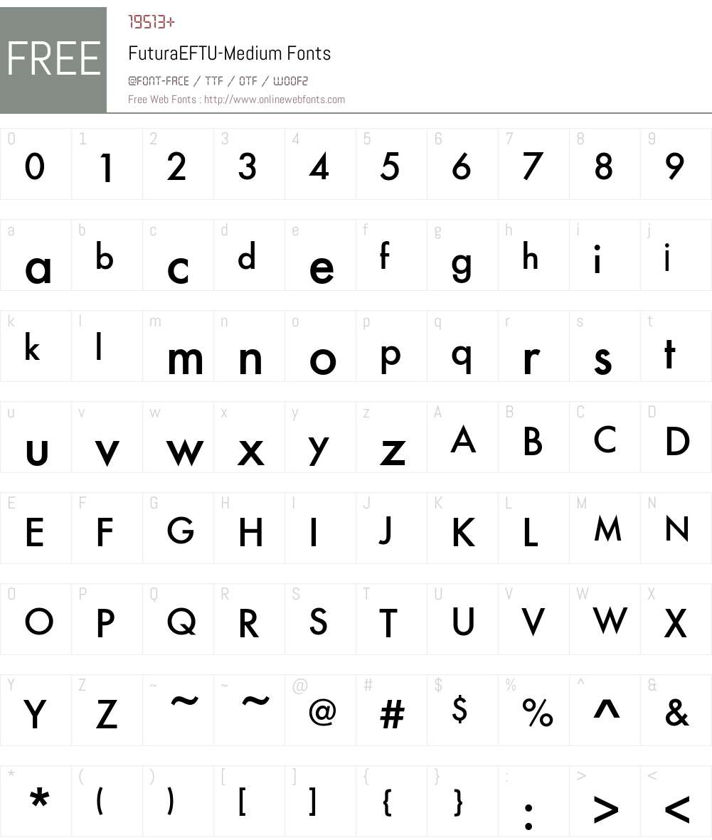 FuturaEFTU-Medium Font Screenshots