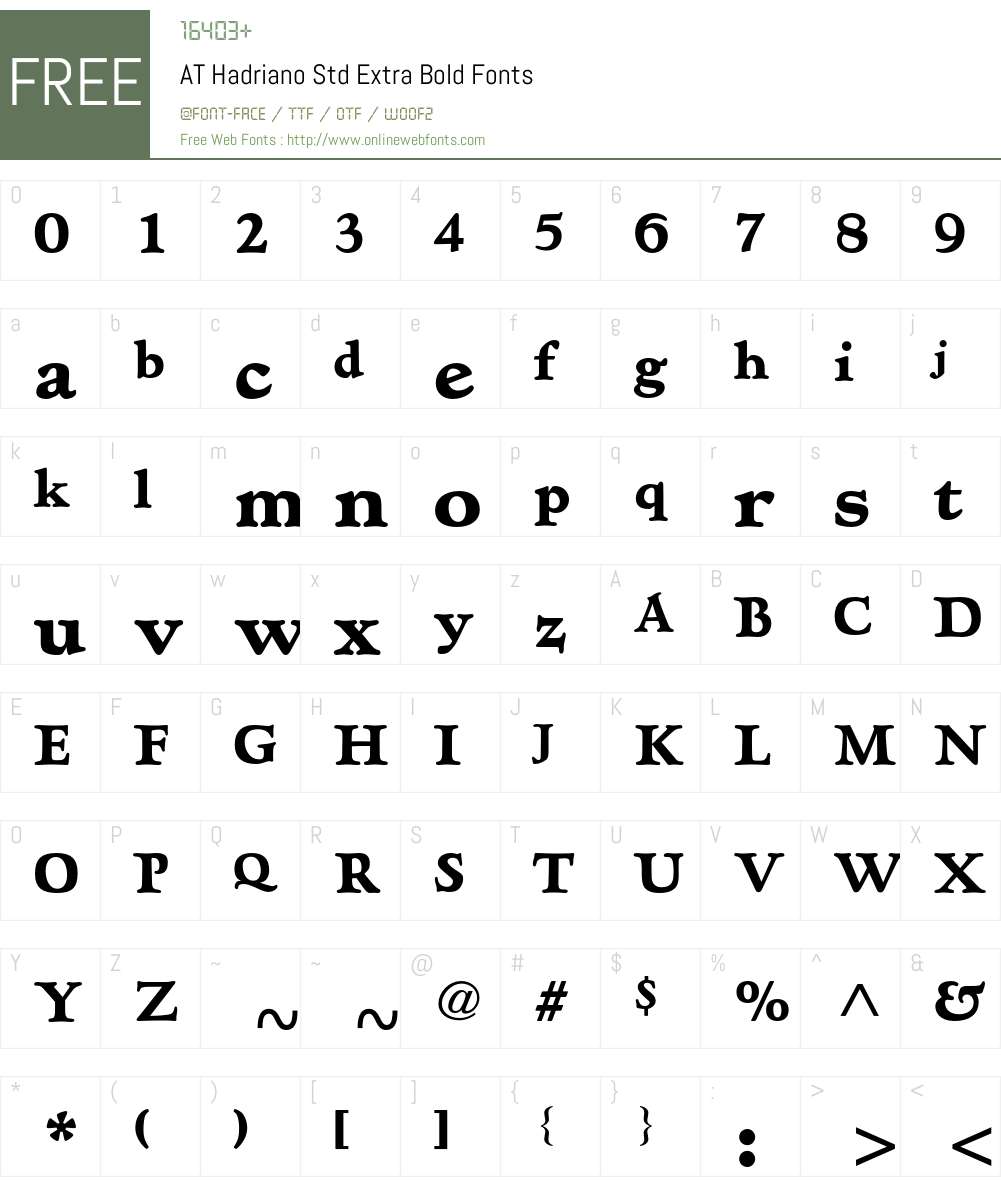AT Hadriano Std Font Screenshots