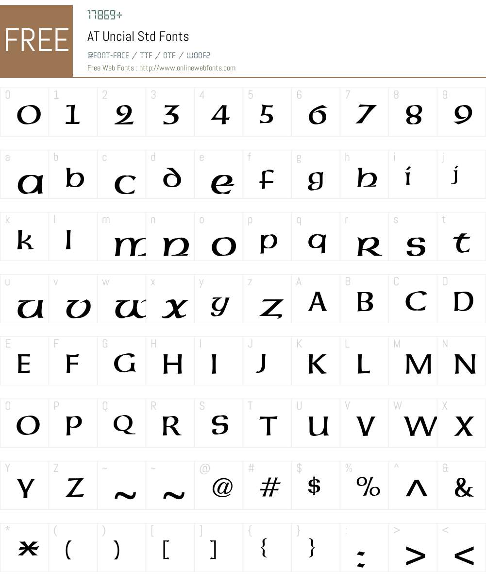 AT Uncial Std Font Screenshots