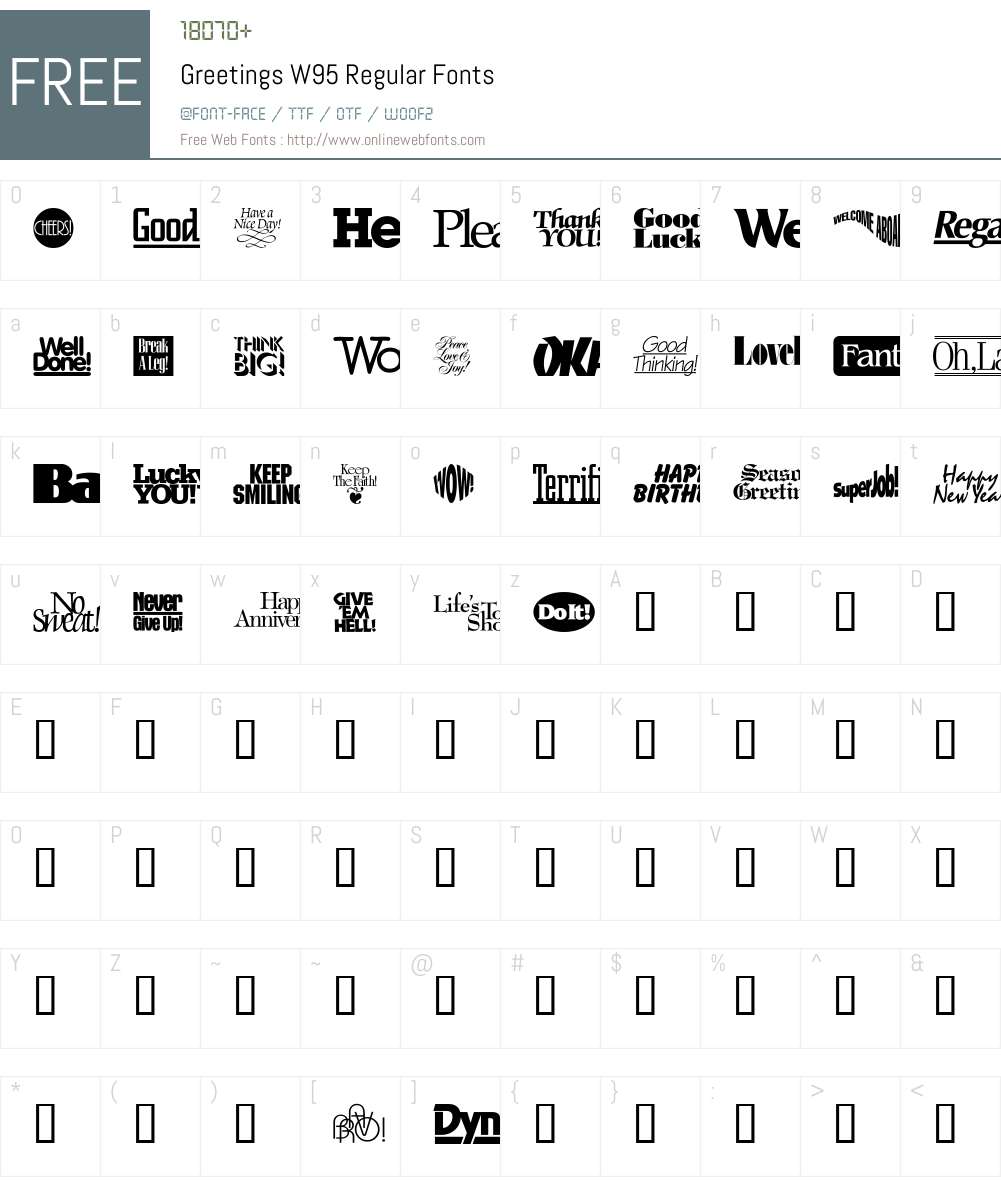 Greetings Font Screenshots