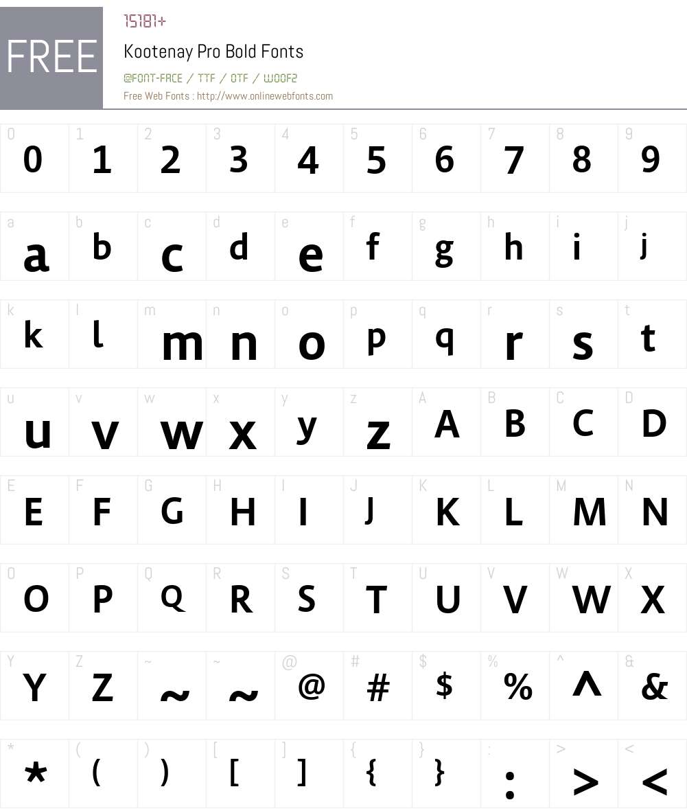 KootenayPro-Bold Font Screenshots