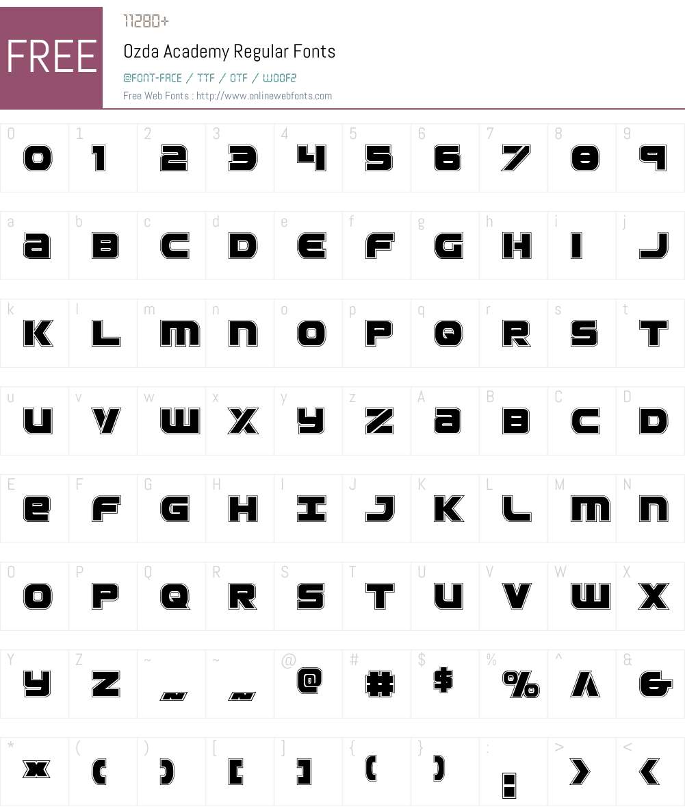 Ozda Academy Font Screenshots