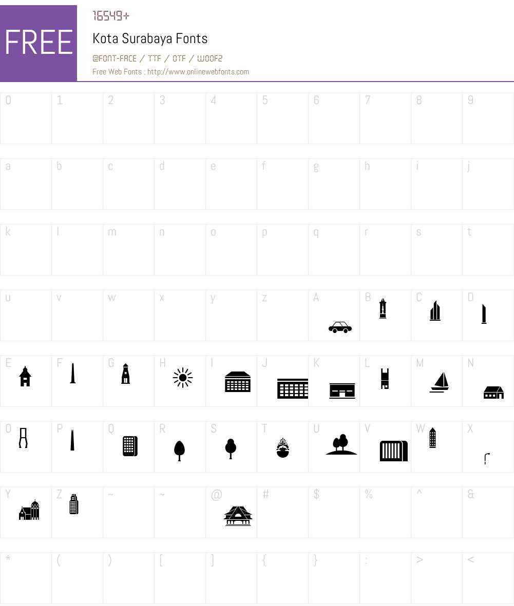 Kota Surabaya Font Screenshots