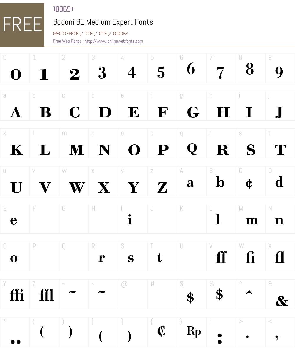 Bodoni BE Font Screenshots