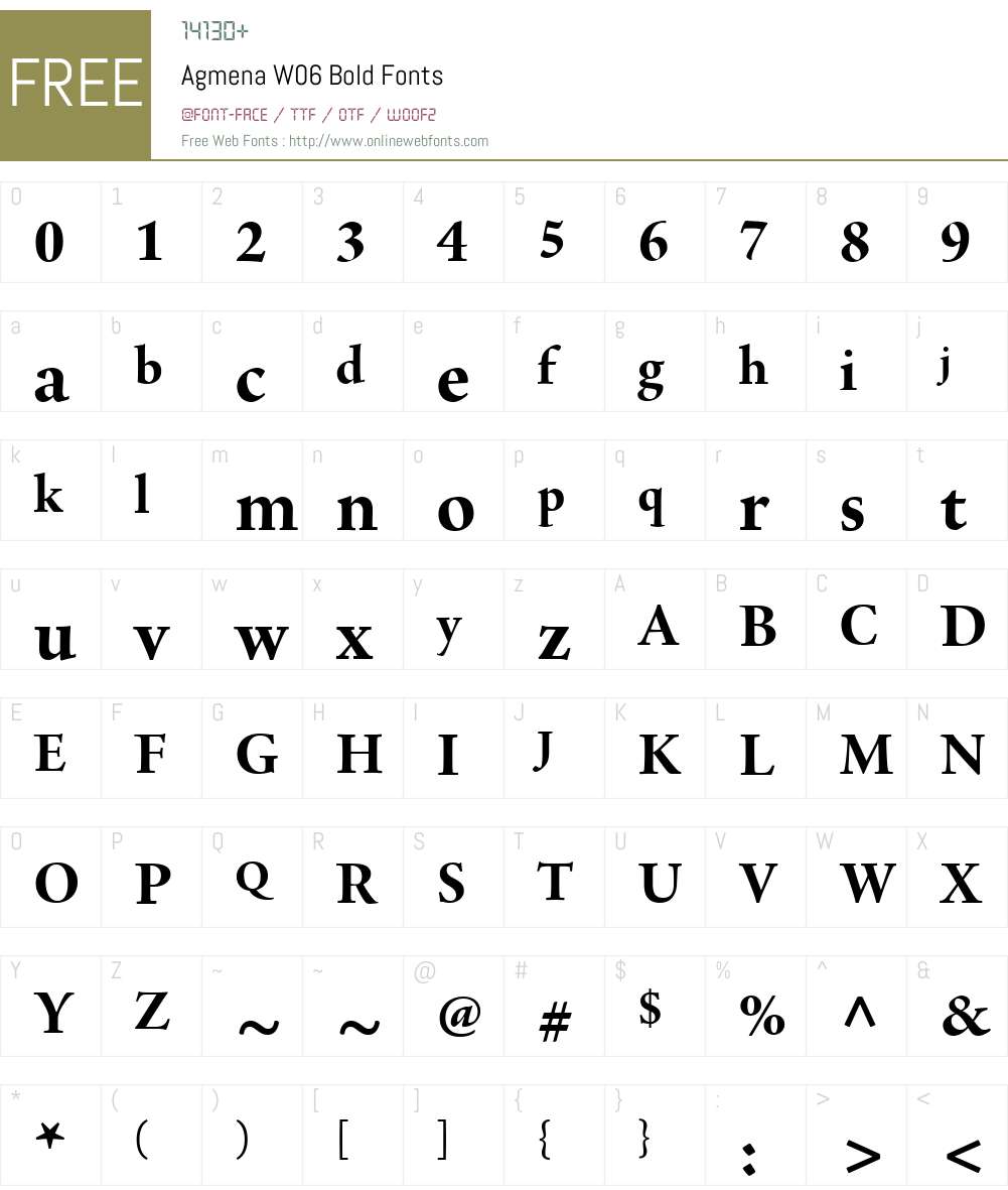 Agmena Font Screenshots