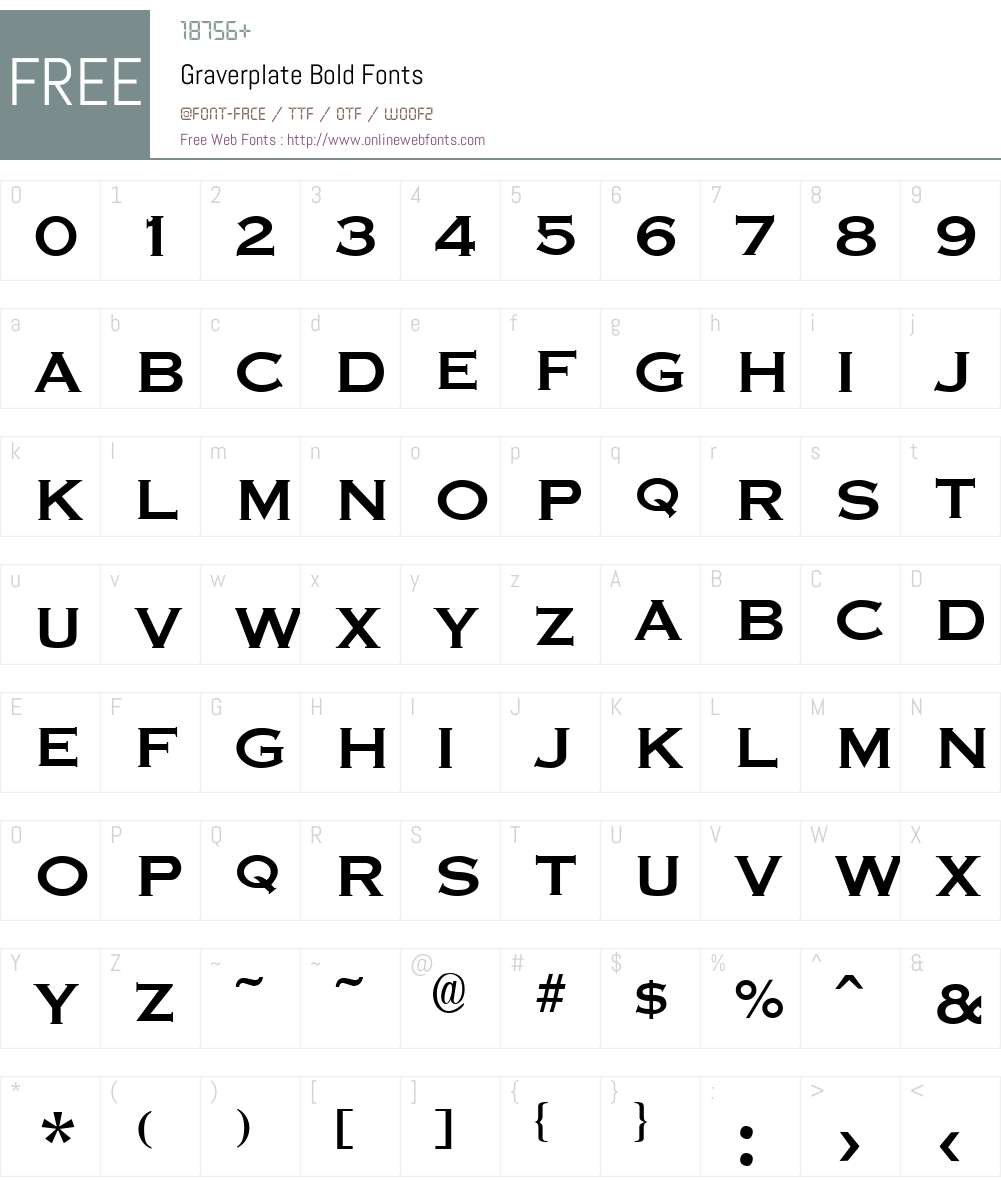 Graverplate Font Screenshots