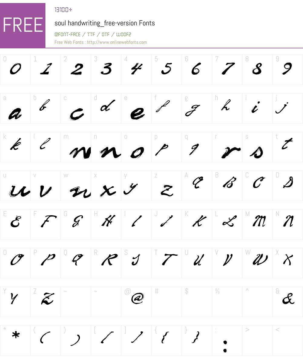 soul handwriting_free-version Font Screenshots