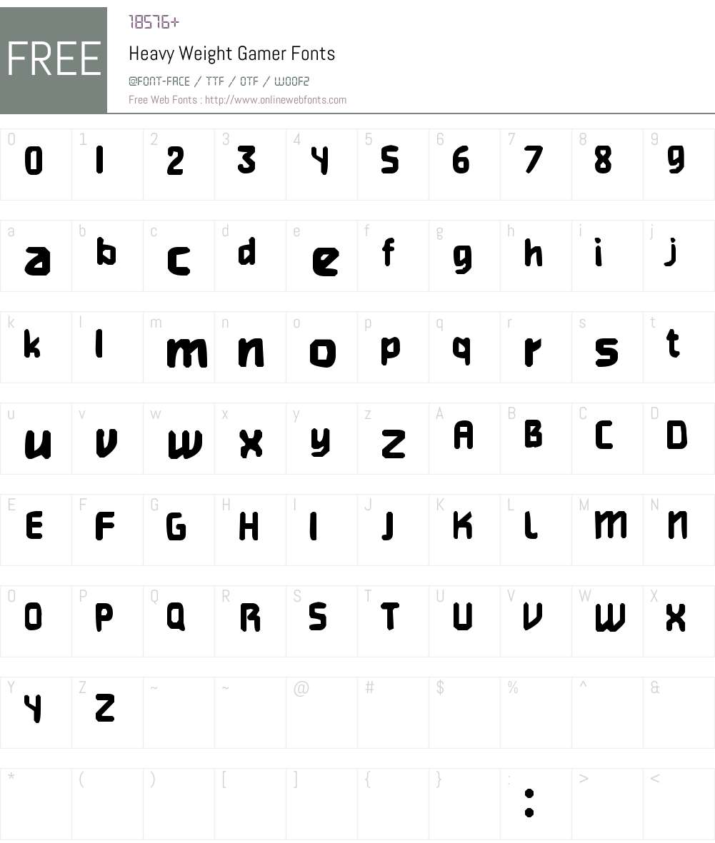 Heavy Weight Gamer Font Screenshots