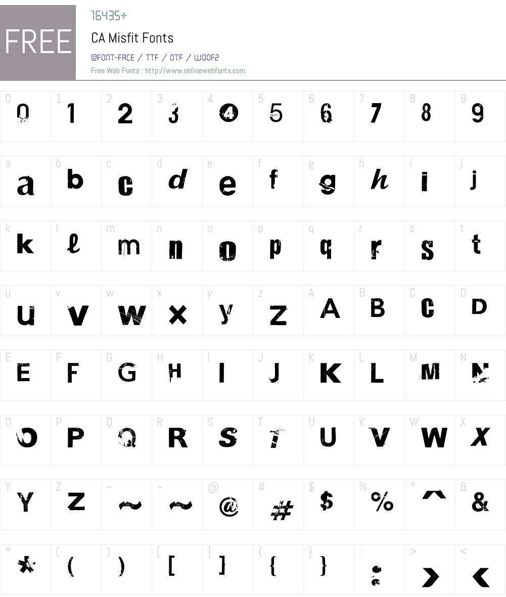 CA Misfit Font Screenshots