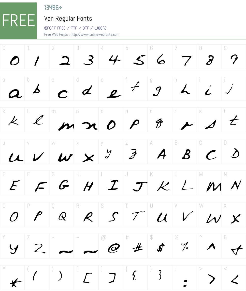 Van Font Screenshots