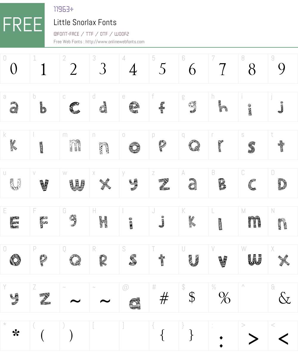 Little Snorlax Font Screenshots