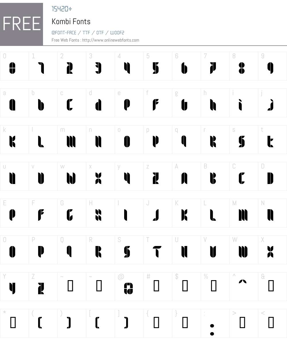 Kombi Font Screenshots