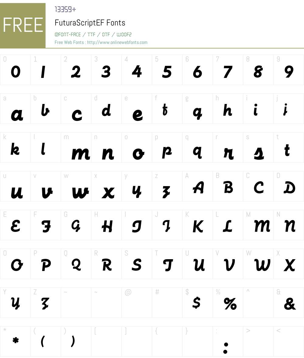 FuturaScriptEF Font Screenshots