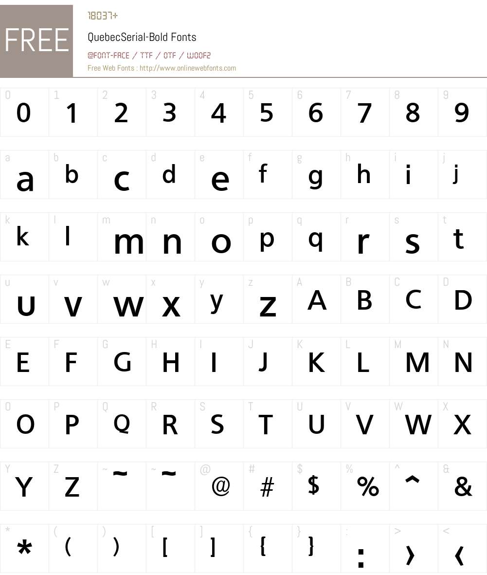 QuebecSerial Font Screenshots