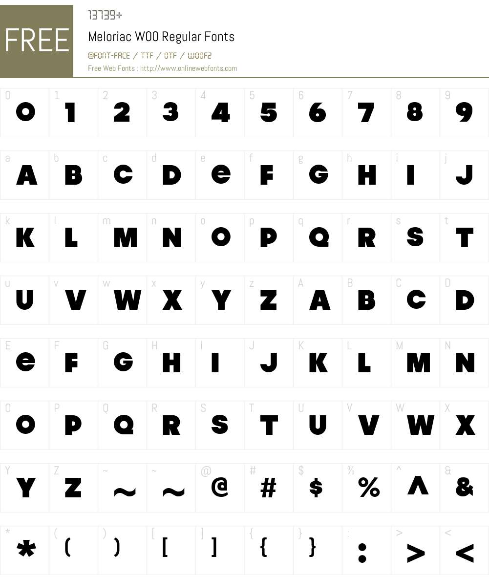 MeloriacW00-Regular Font Screenshots