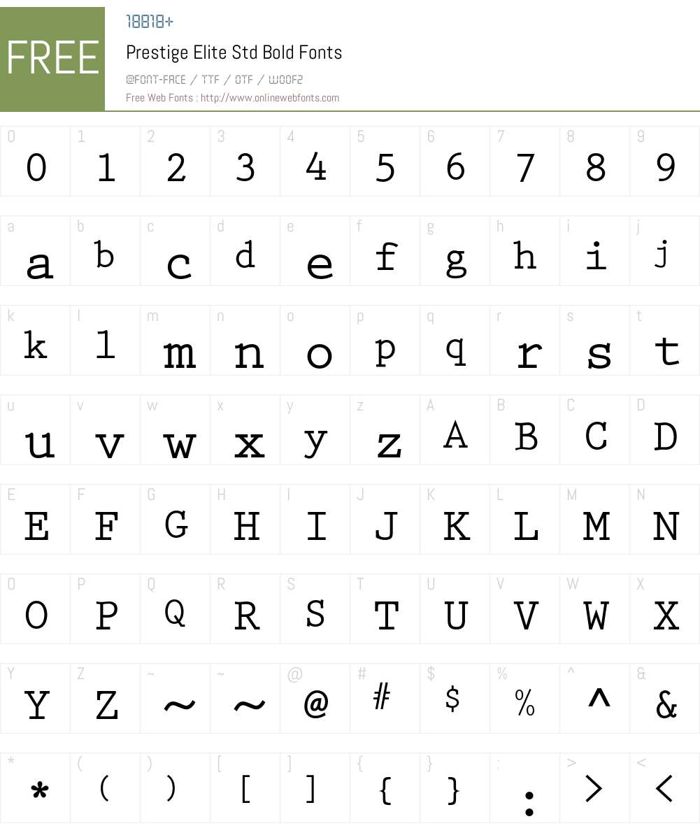 Prestige Elite Std Font Screenshots
