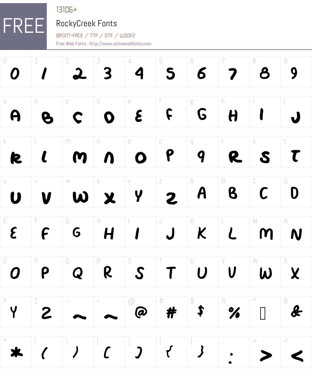 RockyCreek Font Screenshots