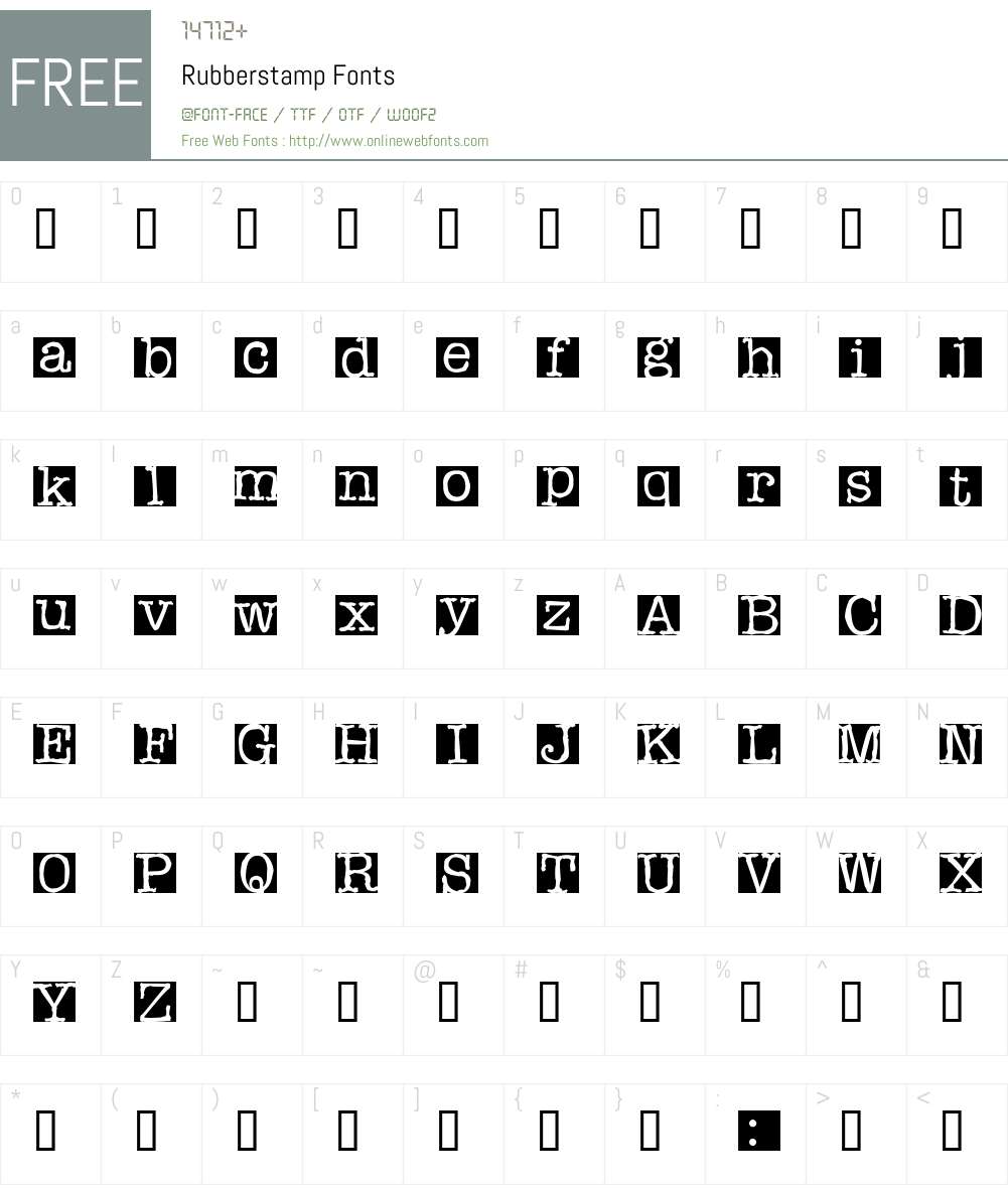 Rubberstamp Font Screenshots