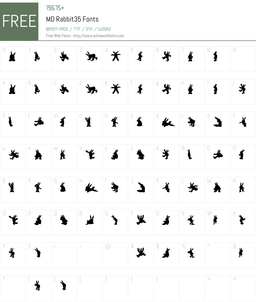 MD Rabbit35 Font Screenshots
