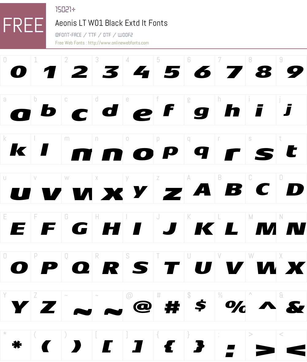 AeonisLTW01-BlackExtdIt Font Screenshots
