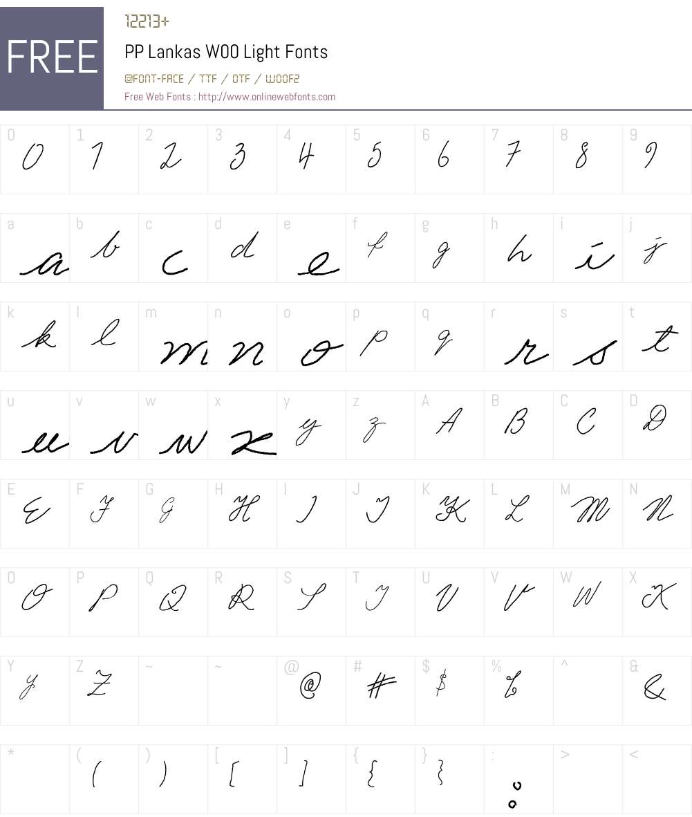 PPLankasW00-Light Font Screenshots