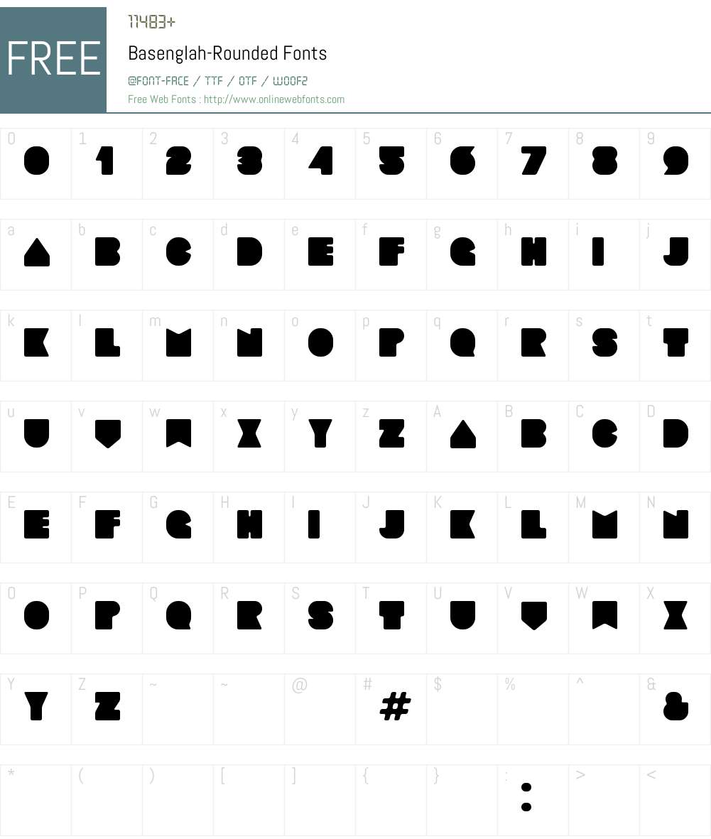 Basenglah Rounded Font Screenshots