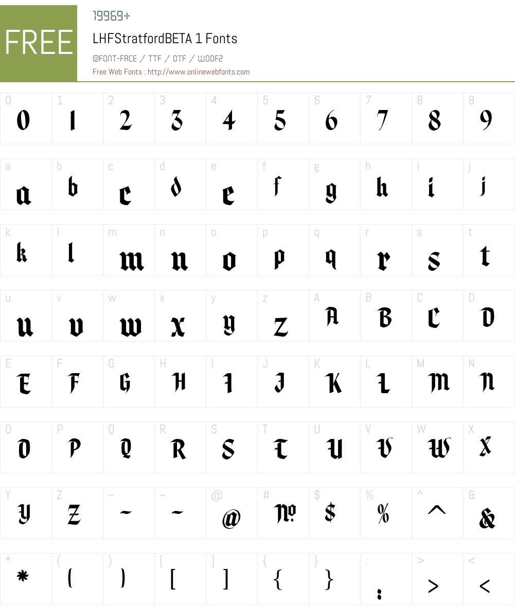 LHFStratfordBETA Font Screenshots