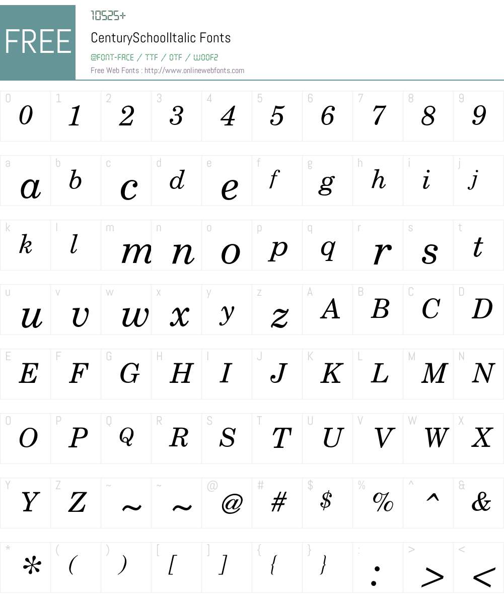 Century Font Screenshots