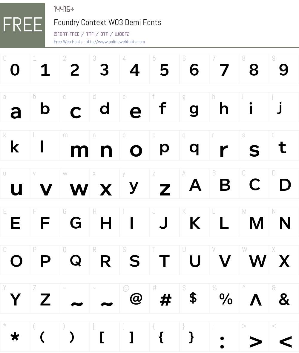 Foundry Context Font Screenshots