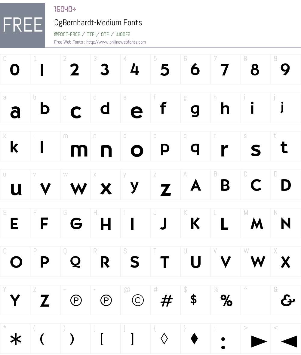 CgBernhardt Font Screenshots