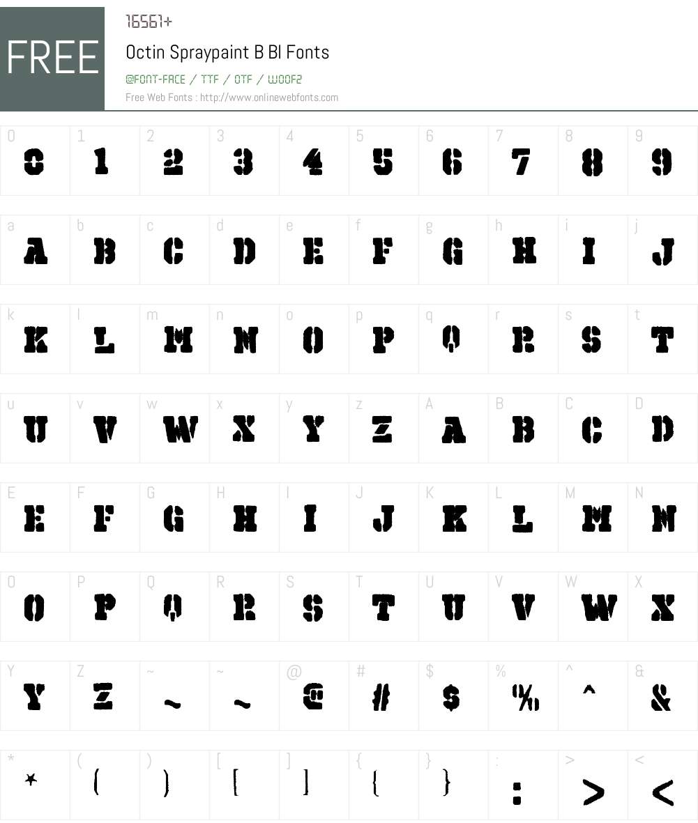 Octin Spraypaint Font Screenshots
