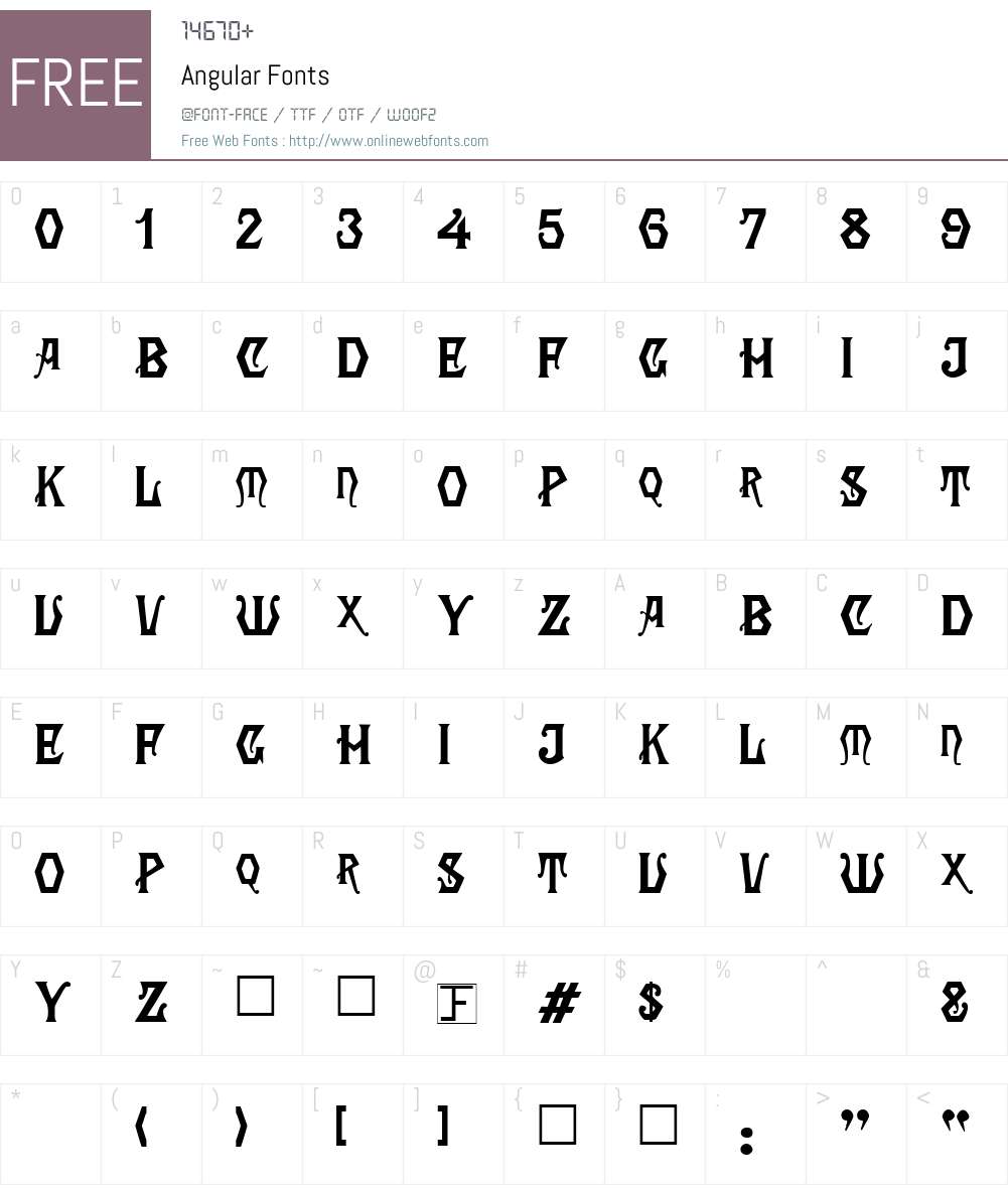 Angular Font Screenshots