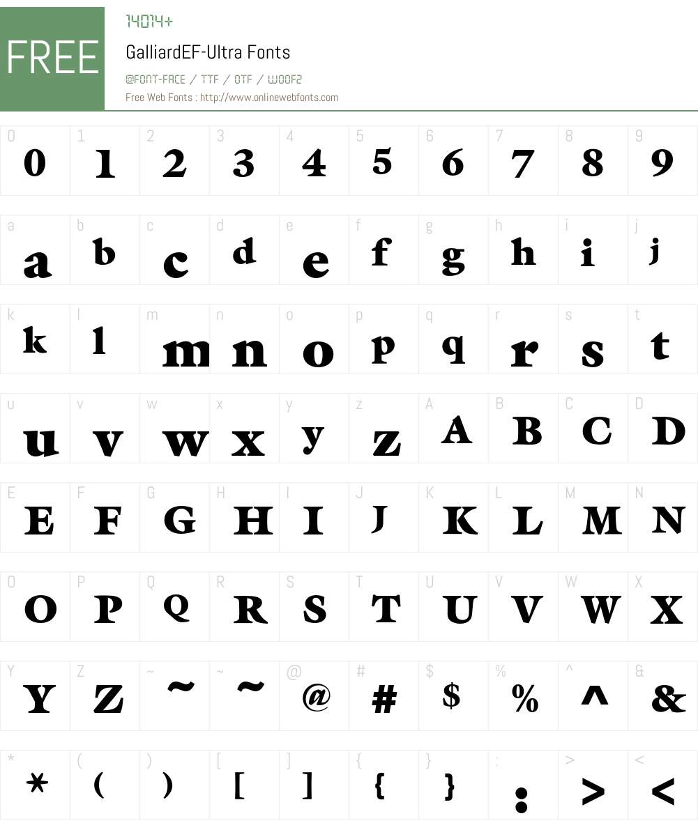 GalliardEF-Ultra Font Screenshots