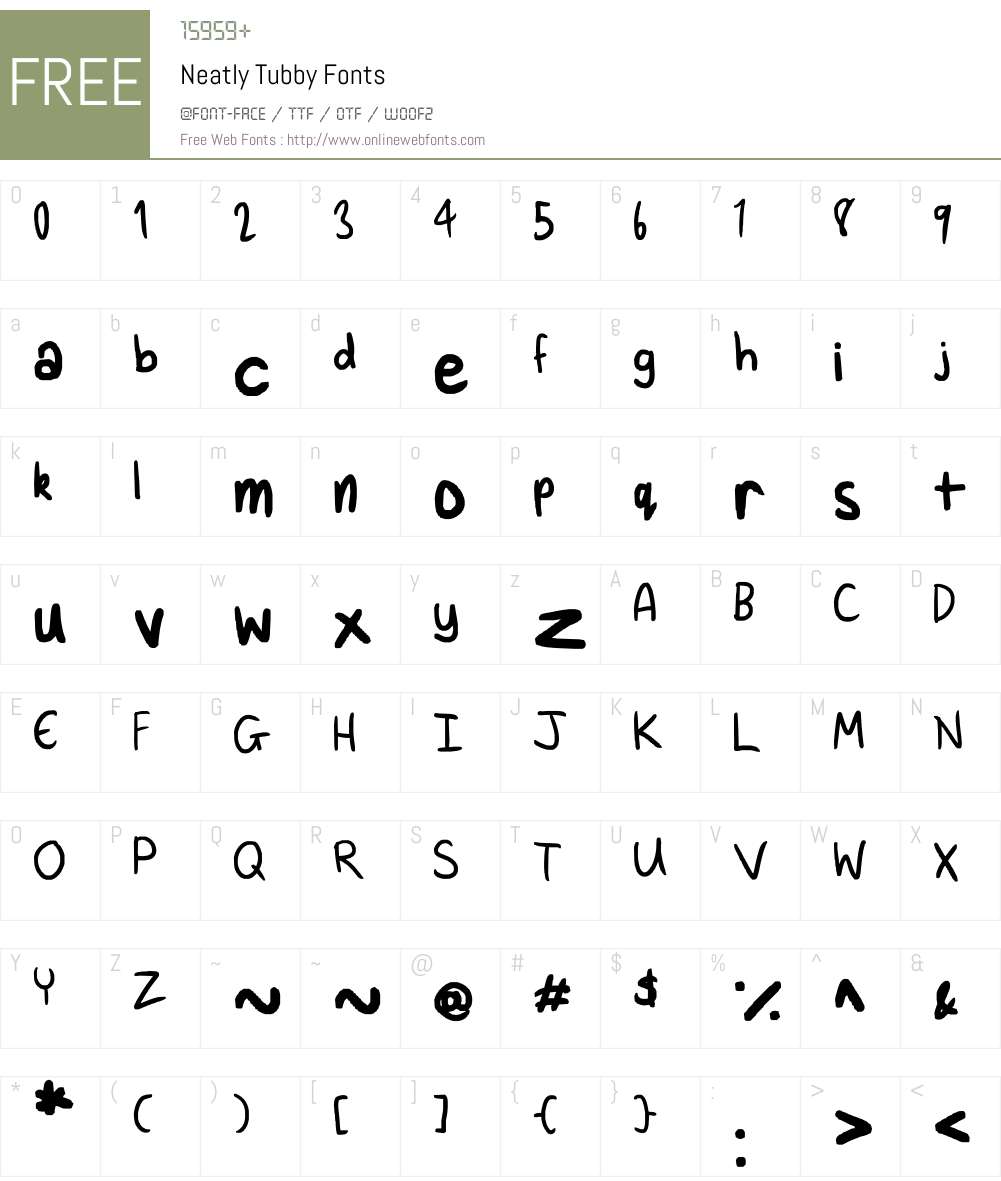 Neatly Tubby Font Screenshots