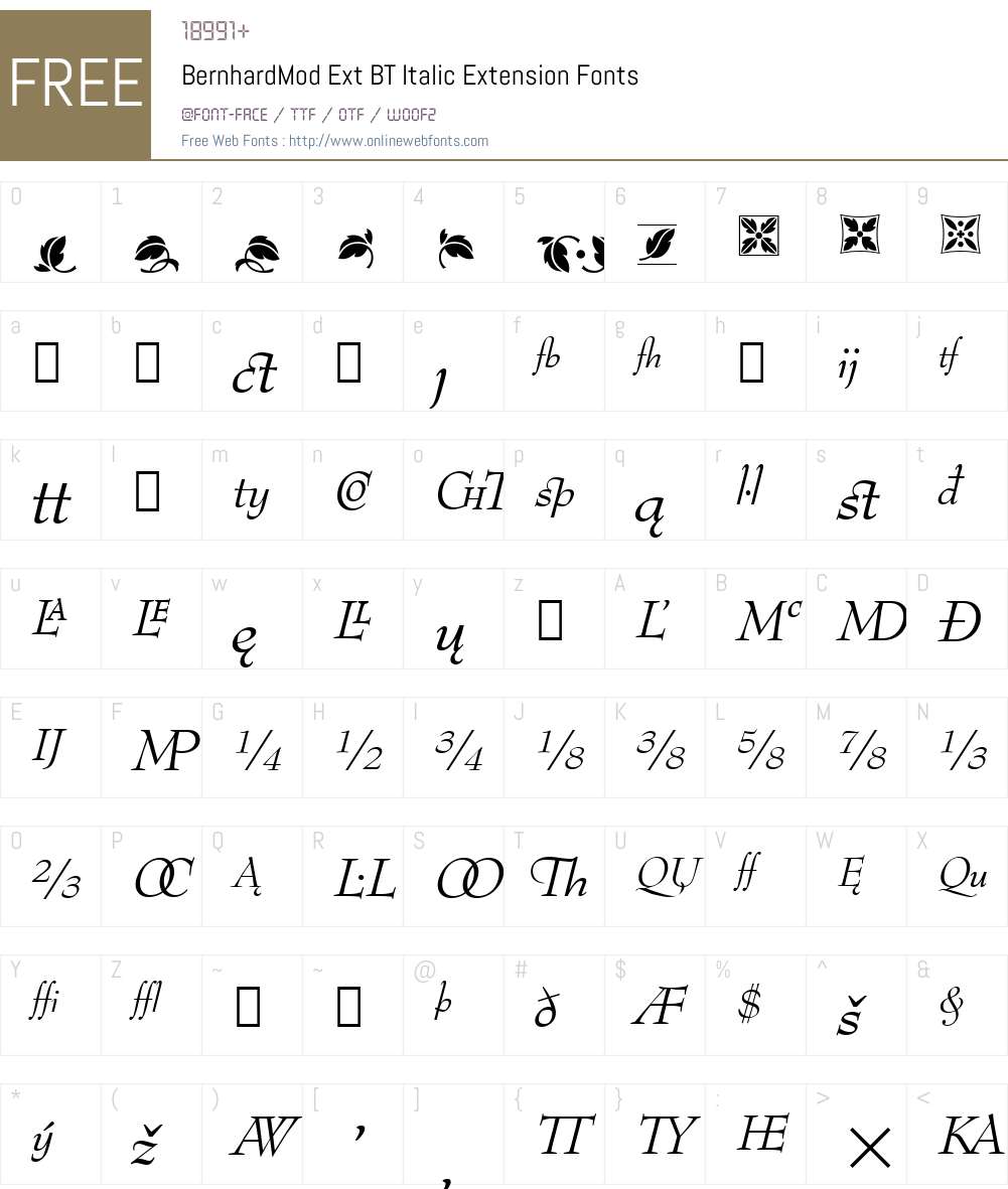 BernhardMod Ext BT Font Screenshots
