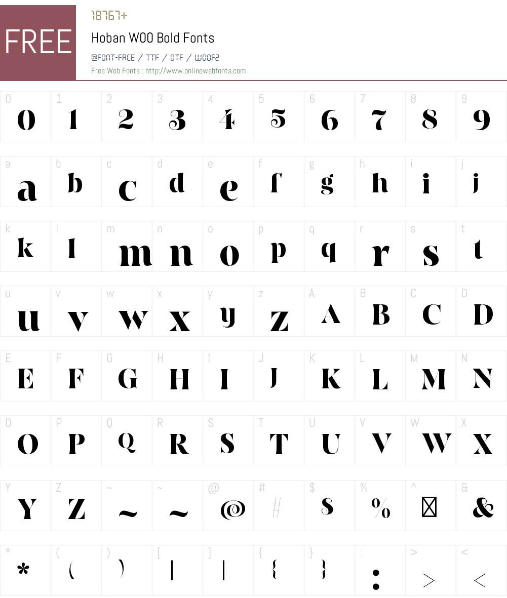 HobanW00-Bold Font Screenshots