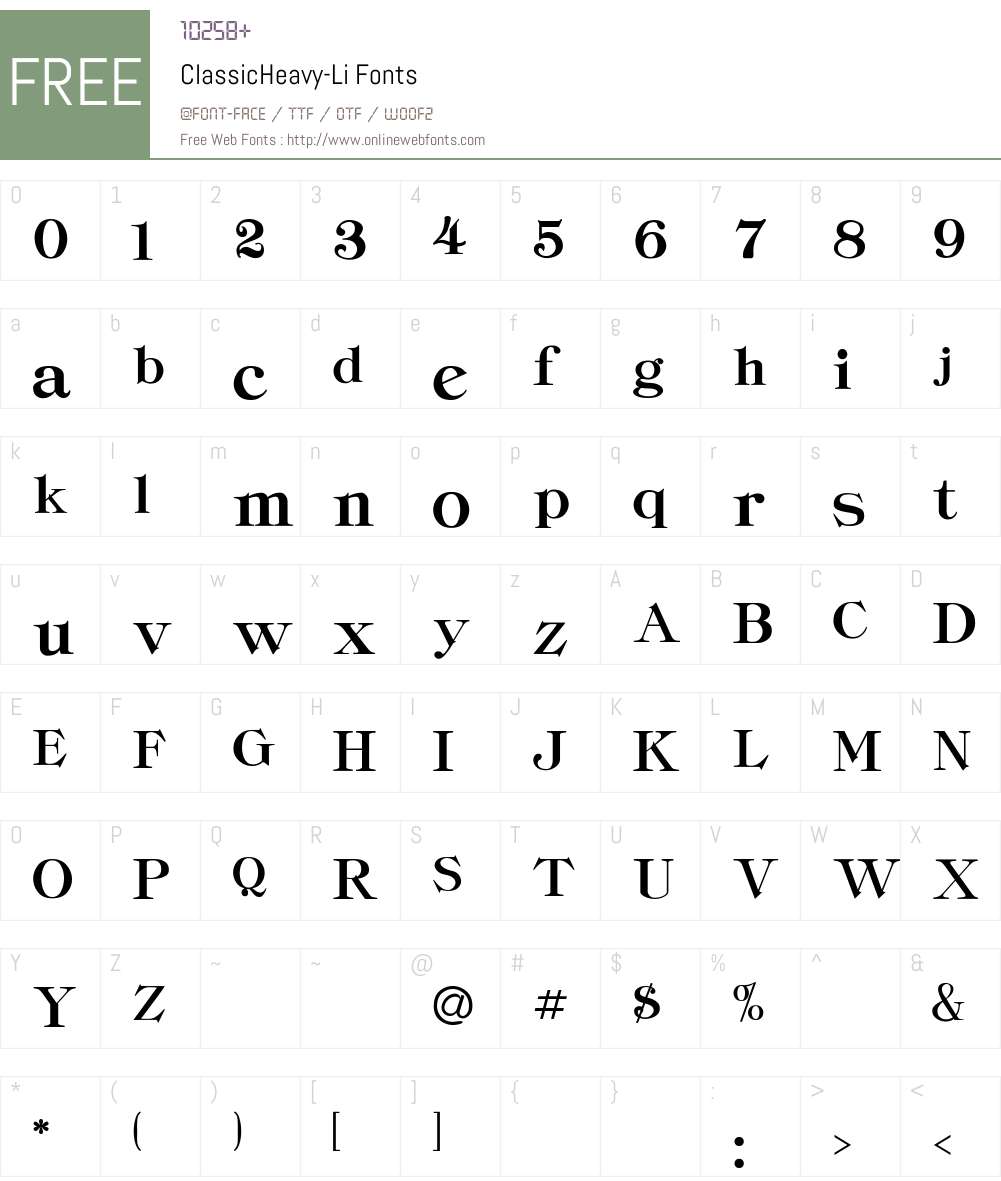 ClassicHeavy-Li Font Screenshots