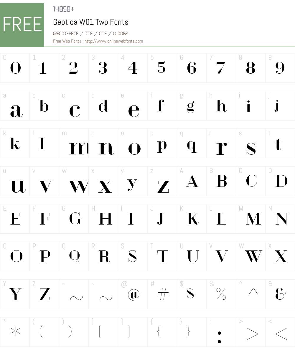 GeoticaW01-Two Font Screenshots