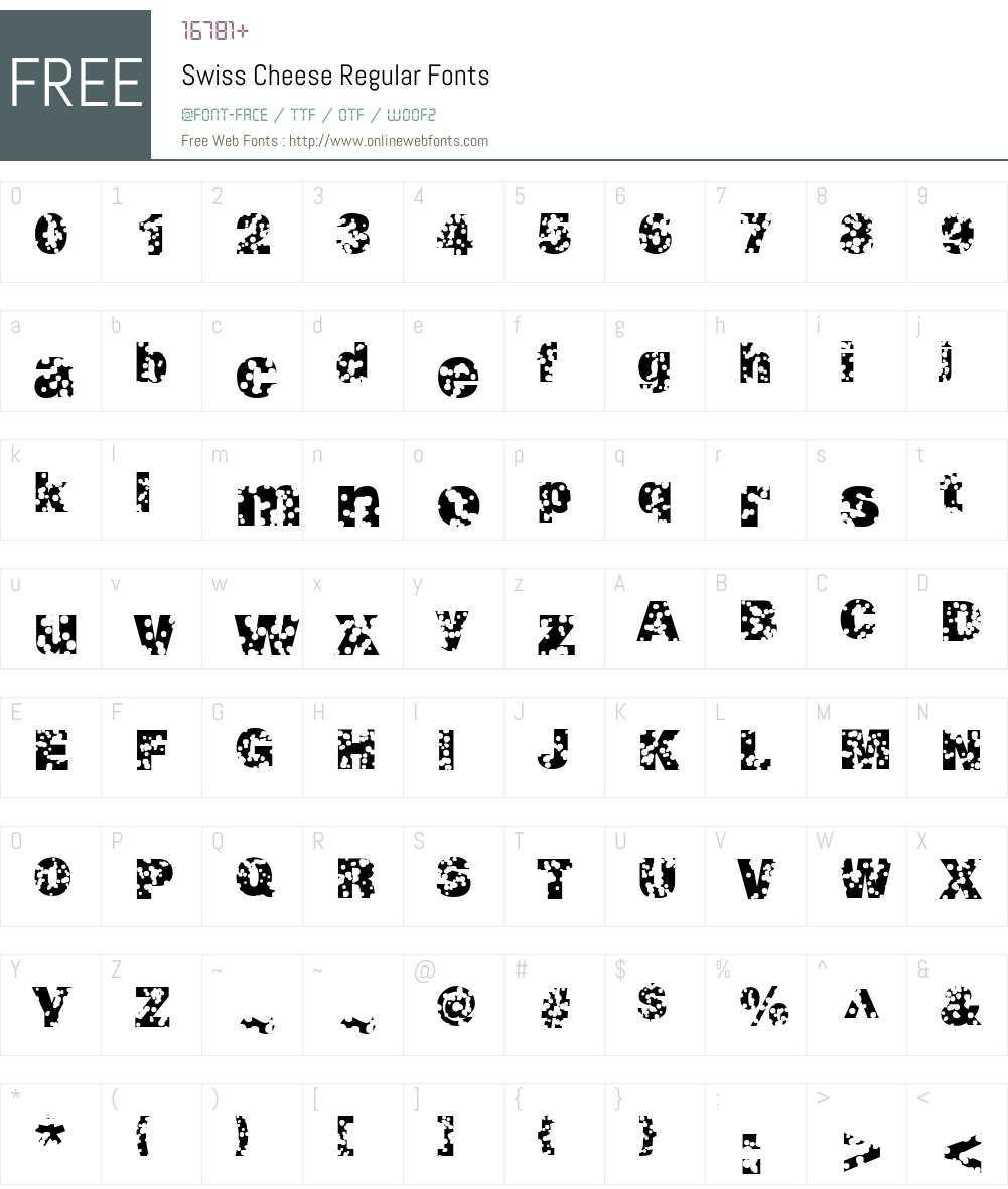 Swiss Cheese Font Screenshots