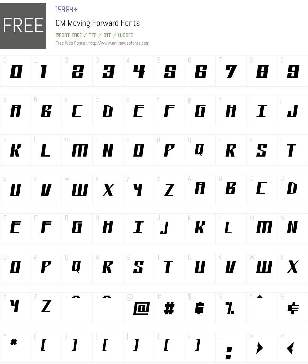 CM Moving Forward Font Screenshots